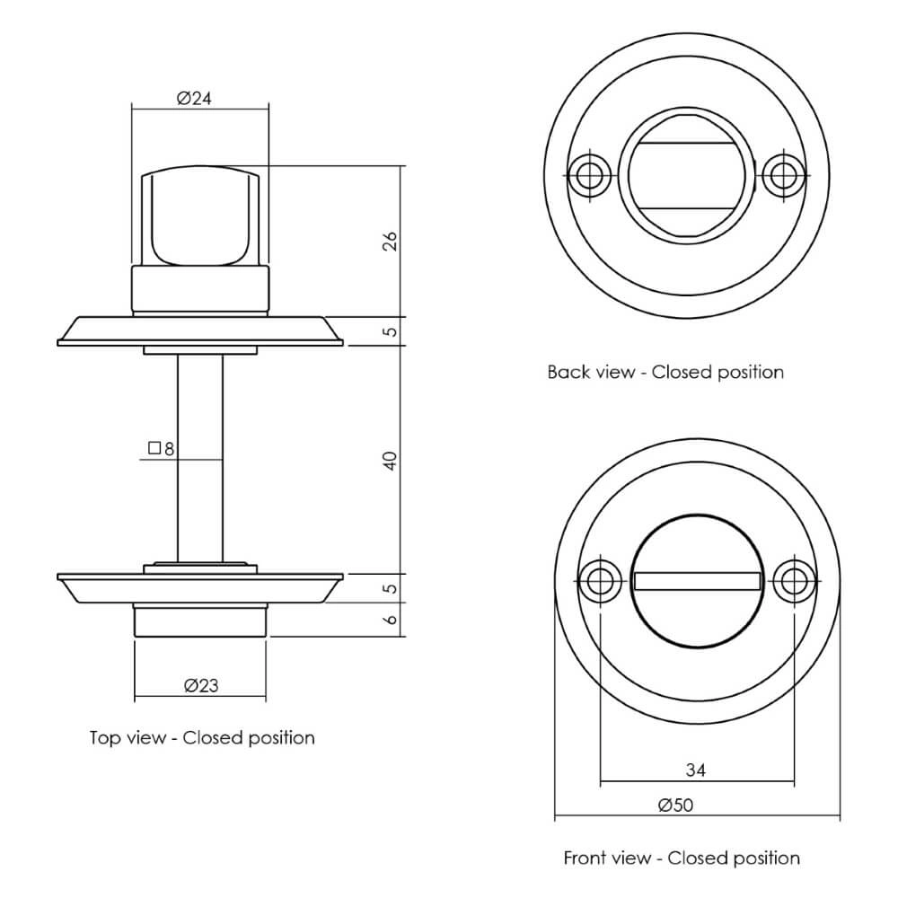 Toilet closure Tira Screw hole black Intersteel 8714186100035