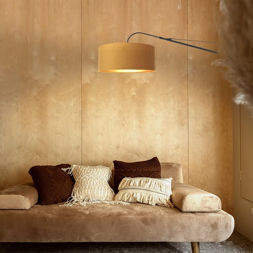 Black wall lamp Elegant Classy with gold velvet Steinhauer 8712746146059