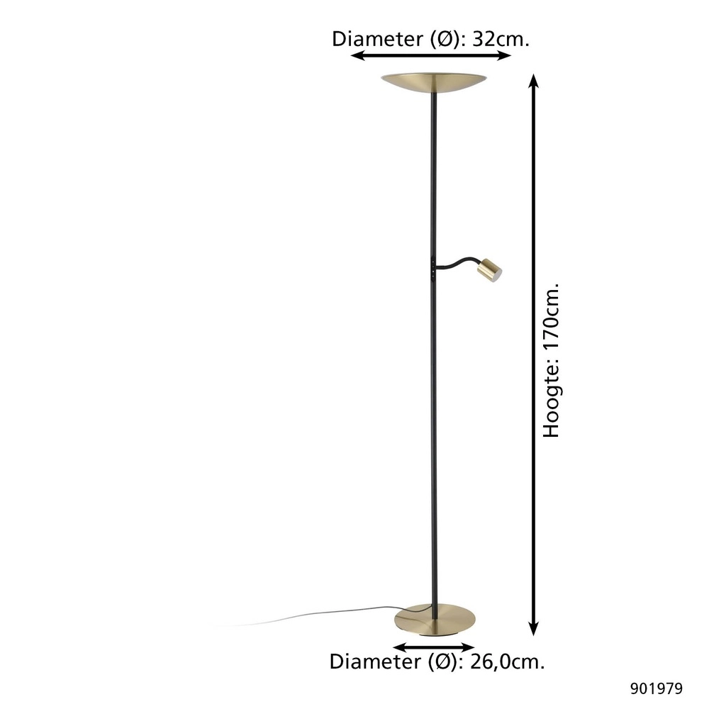 Floor lamp Conivarino gold with black Eglo 9008606356591