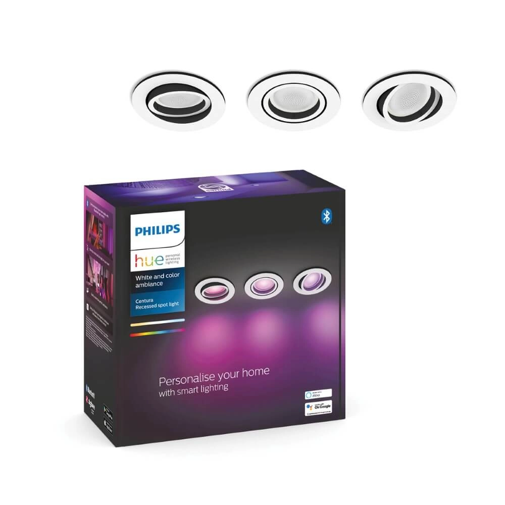 Recessed spotlight Hue Centura - White and Color set of 3 white Philips 8720169319097