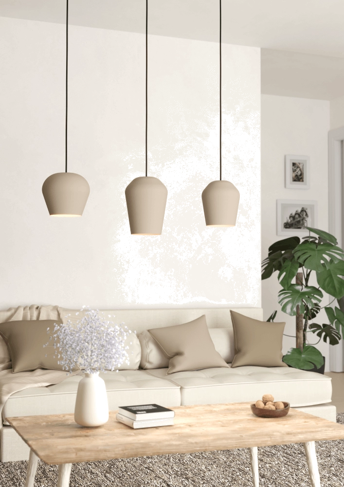 Taupe pendant lamp Cambaito 3-light Eglo 9008606238927