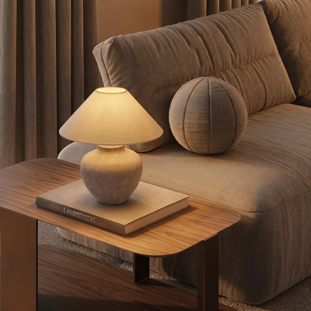 Table lamp Lupe beige ceramic
