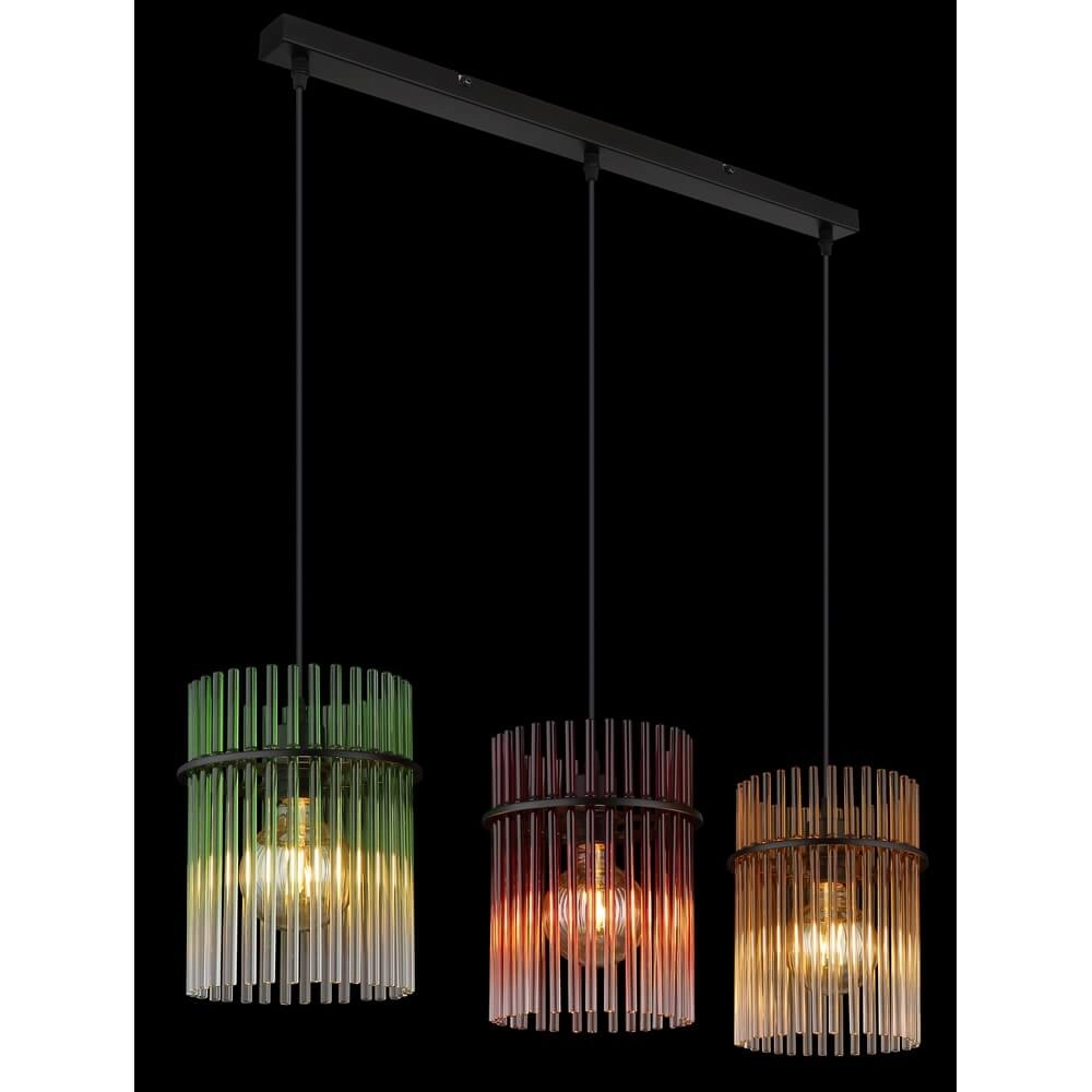 Golden pendant lamp Gorley with glass 3-light Globo 9007371452811