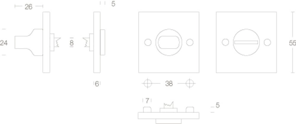 Toilet closure Tira Screw hole square black Intersteel 8714186122976