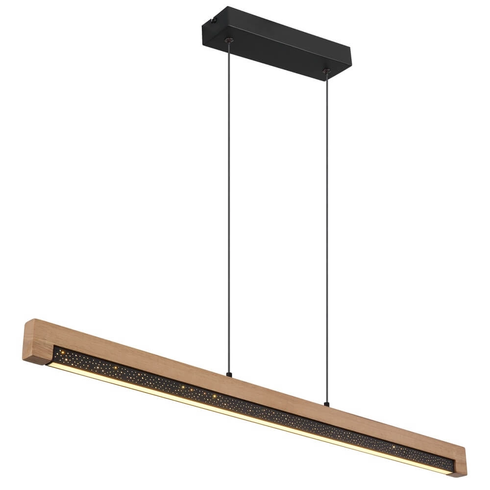 Design pendant lamp Starla black with wood 85cm