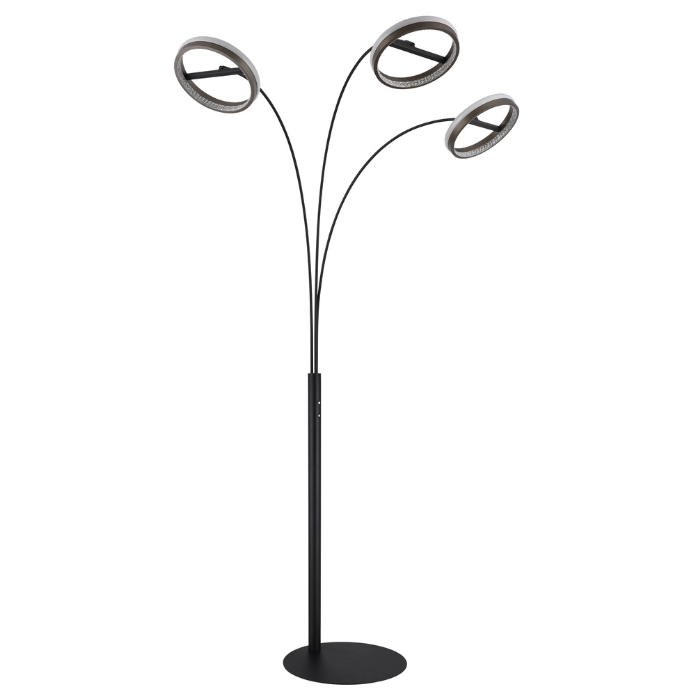 Design floor lamp Della 3-light black Globo 9007371468744