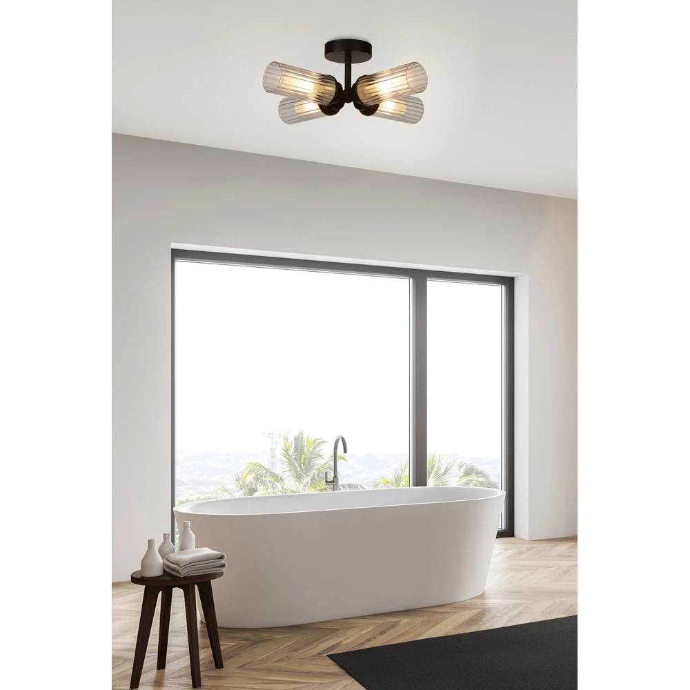 4-light ceiling lamp Imperial black Searchlight 5053423299259