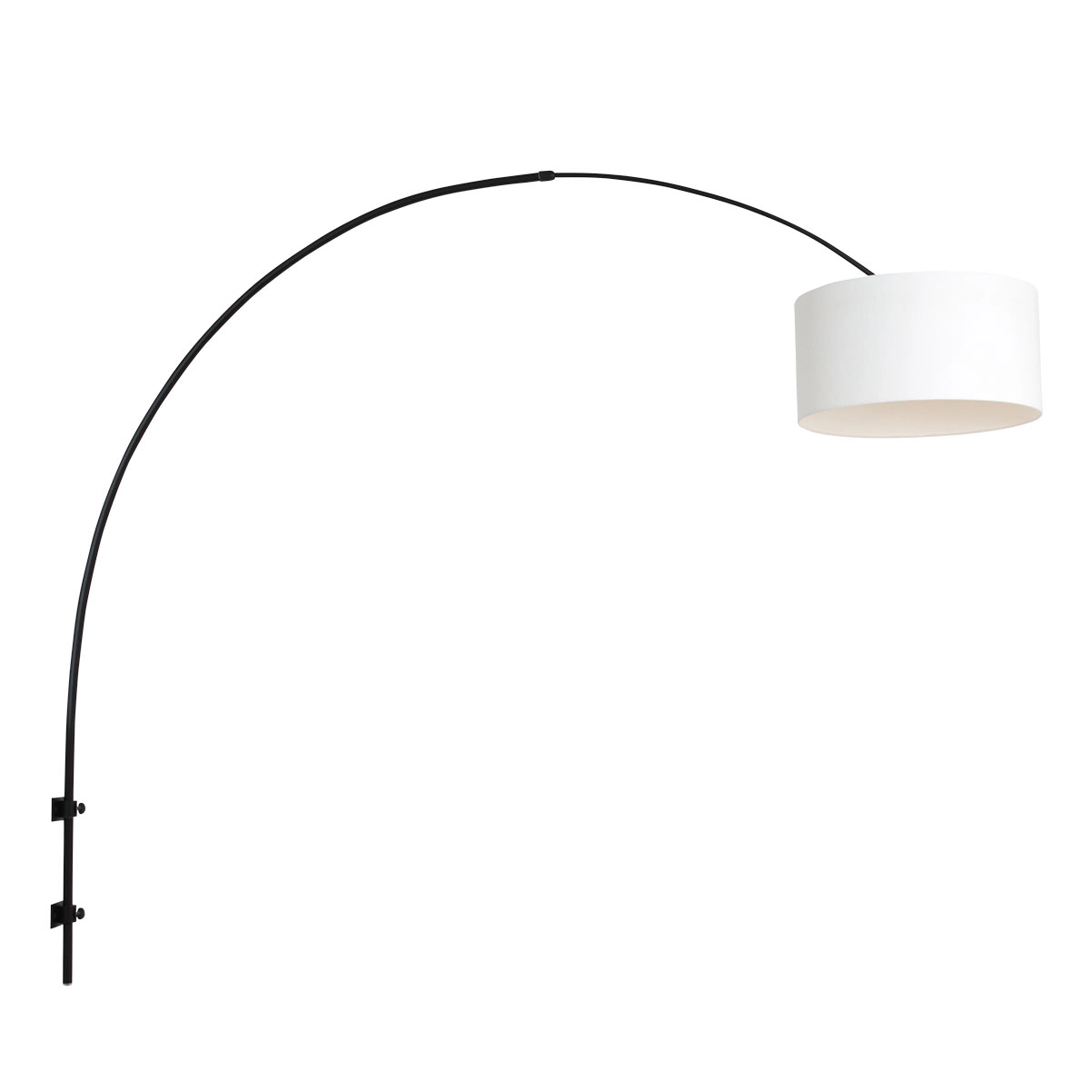 Wall Arc Lamp Sparkled black with white hood