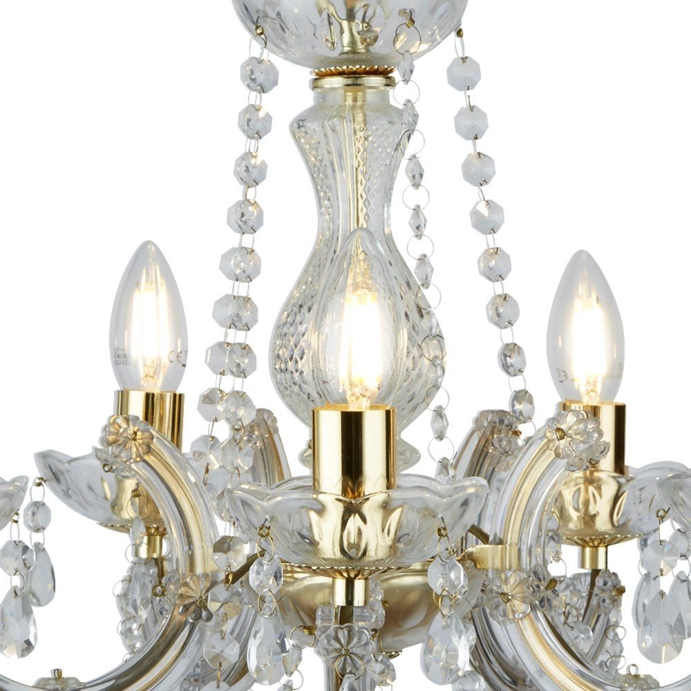 Brass Chandelier Marie Therese Searchlight 5013874295675