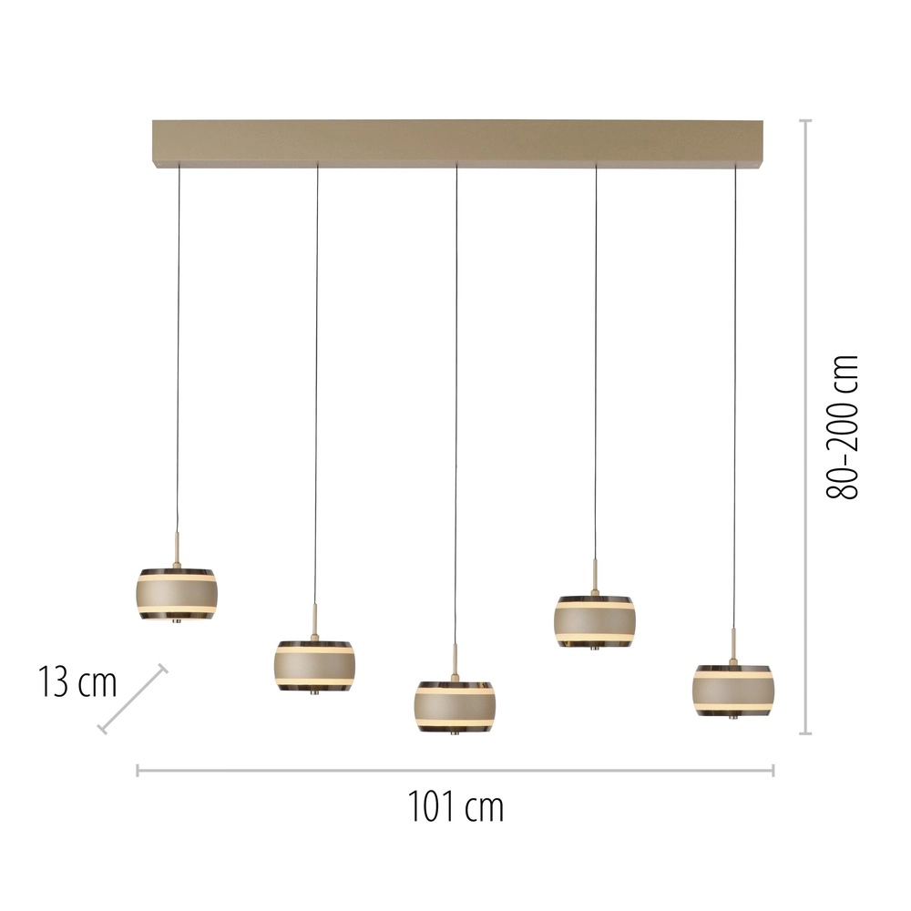 5L dining table pendant lamp Pure Falling Rings Bronce Paul Neuhaus 4012248396582