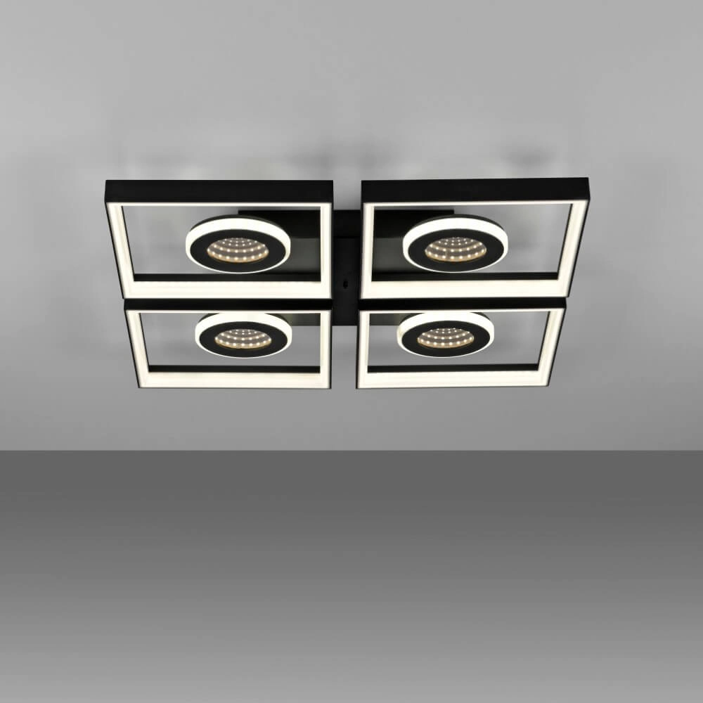 Square ceiling lamp Traforo quatro Paul Neuhaus 4012248384909