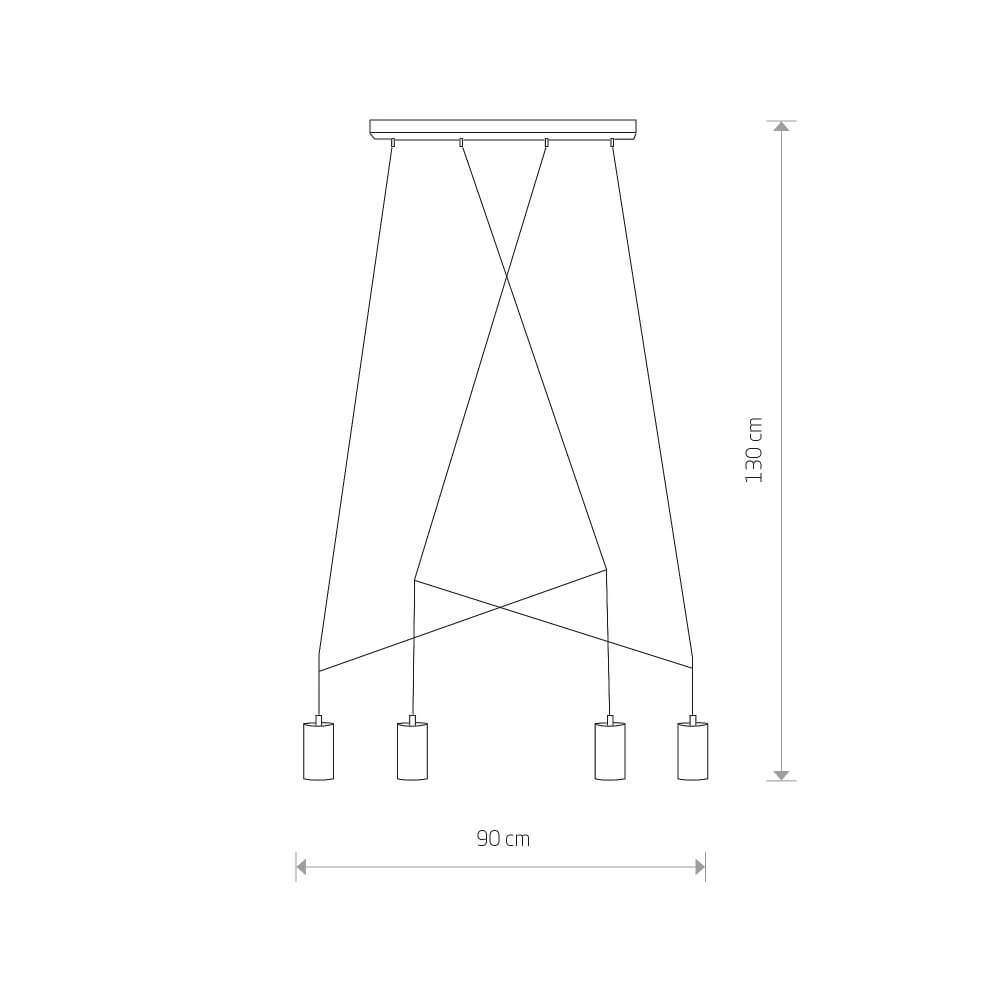 4-light hanging lamp Imbria black with gold Lyora 5903139795791