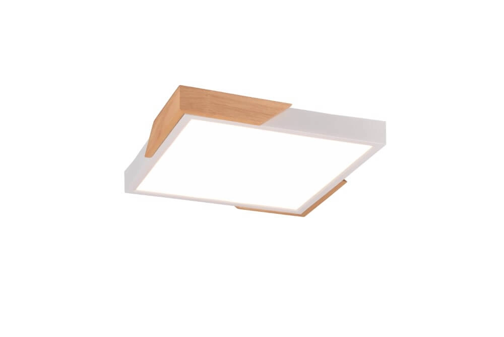 White LED ceiling light Meta with wood Trio 4017807541366
