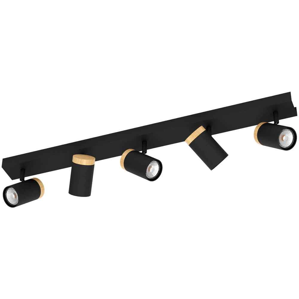Black surface-mounted spotlight Cartagena 4-light