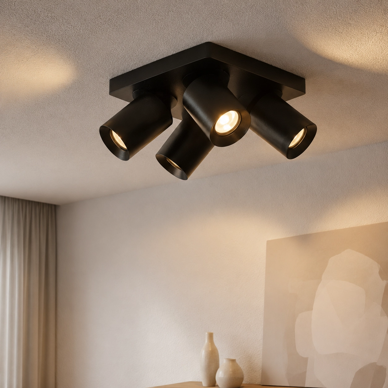 4-light surface-mounted spotlight Megano anthracite orientable