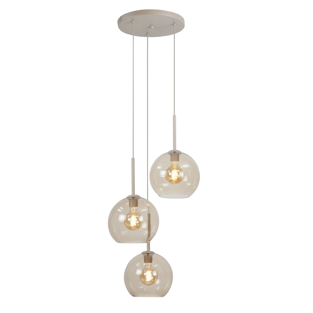 Pendant lamp design Fantasy 3-light sand brown