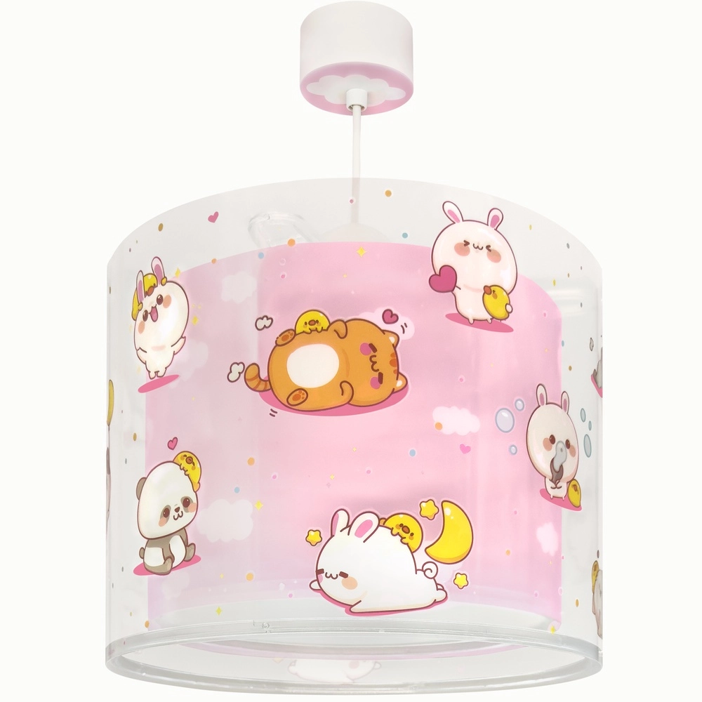 Children's pendant lamp Kawaii Friends Pink glow in the dark