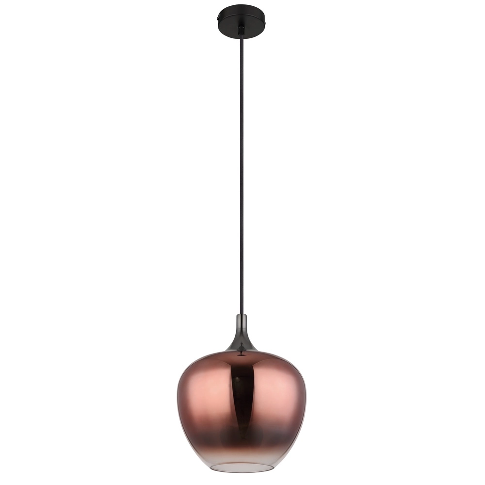 Design pendant lamp Maxy black with red glass Globo 9007371450978