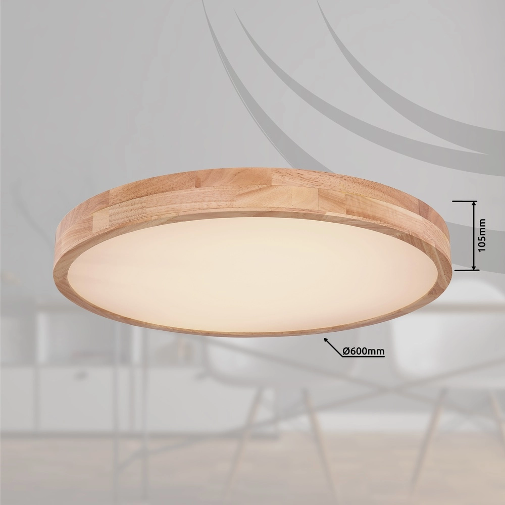 Wooden ceiling light Rainer Scandinavian Ø 60cm Globo 9007371398270