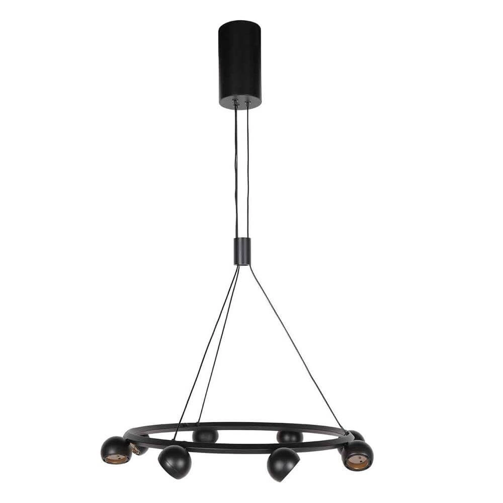 8-light pendant lamp Marcadore Round Black Steinhauer 8712746176636