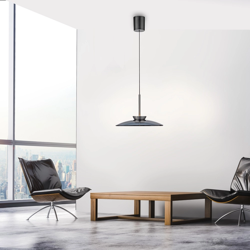 Pendant lamp Ø 50cm Pure E-Moon with smoke glass Paul Neuhaus 4012248386361