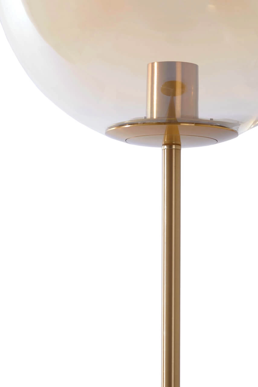 Golden floor lamp Medina with amber glass Light & Living 8717807696986
