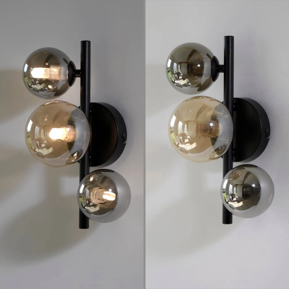 Black wall lamp Popsicle 3-light Paul Neuhaus 4012248375501