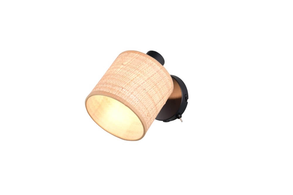 Black wall lamp Aimee with cream cap