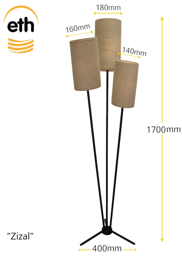 Fabric floor lamp Zizal ETH 8720195310570