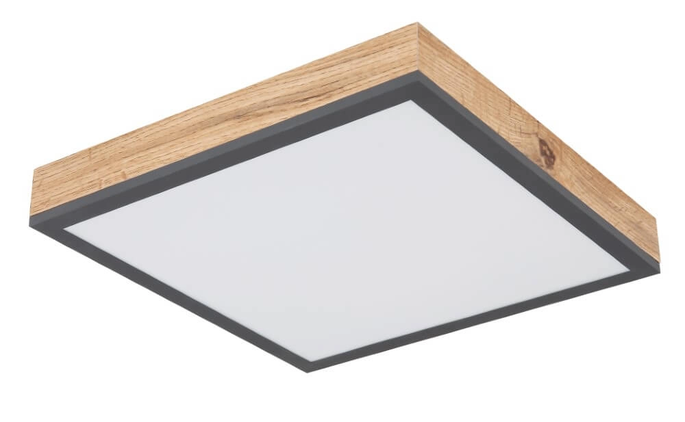 Wooden led ceiling light Doro 30x30cm Globo 9007371415991