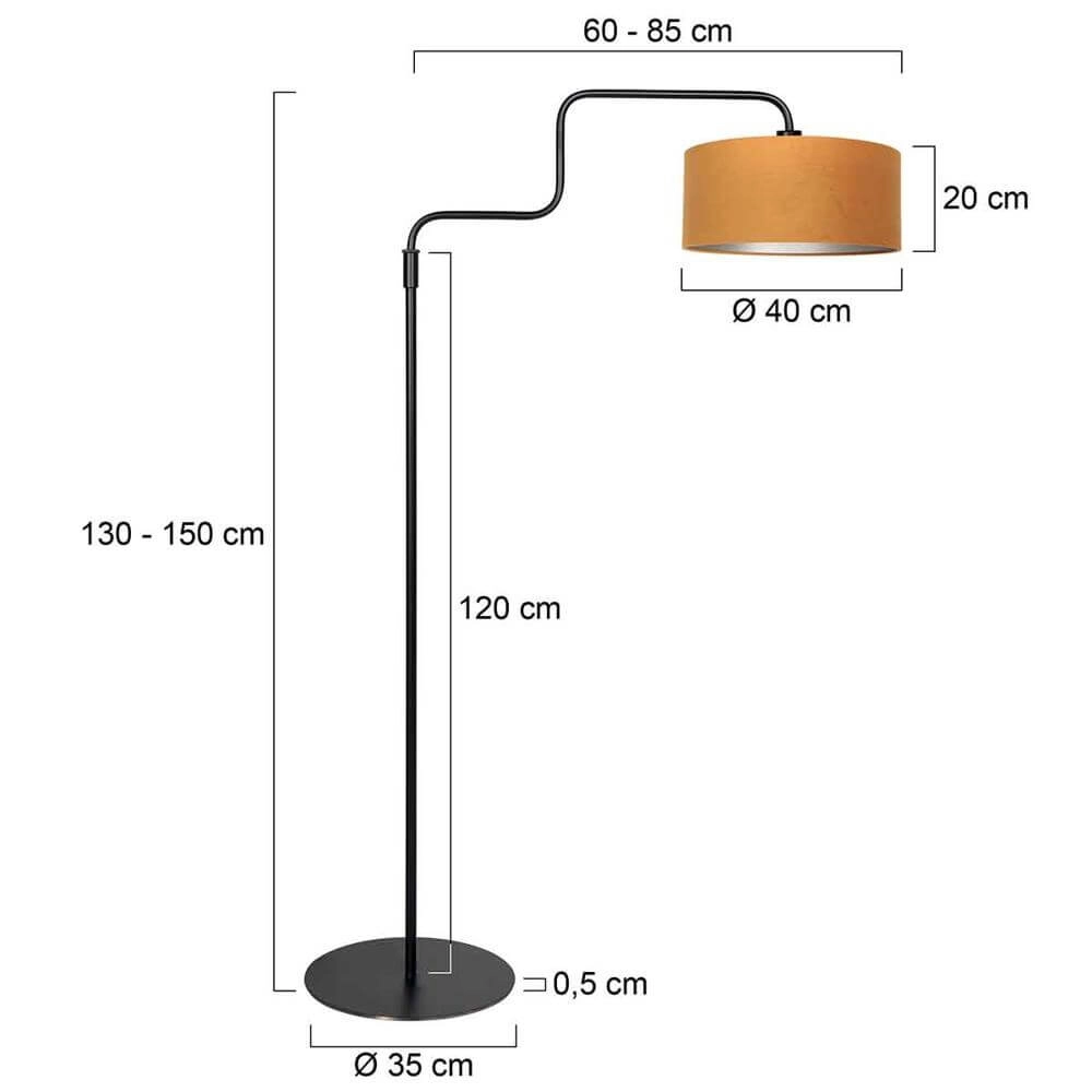 Floor lamp Bloeba black with golden hood Steinhauer 8712746177008