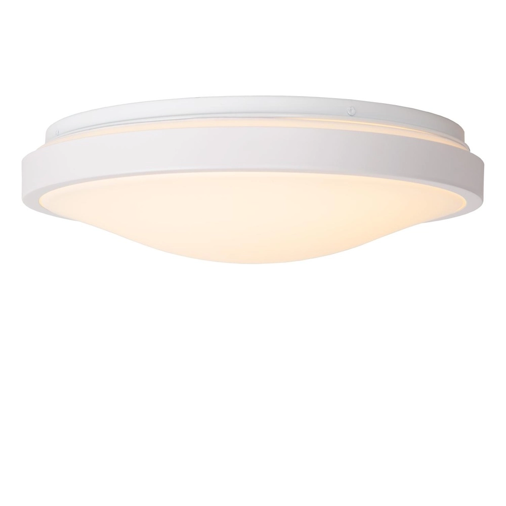 White ceiling light Dasher Ø 34.8cm IP44 for bathroom Lucide 5411212792105