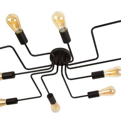 Ceiling lamp Circuit Spider 10-light matte black Searchlight 5053423119335