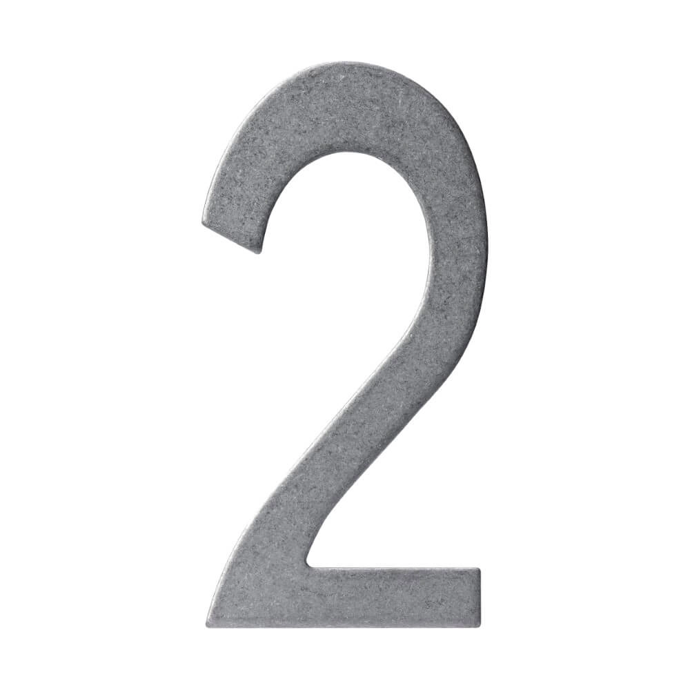 House number 2 Numbra 15cm stainless steel tumbled
