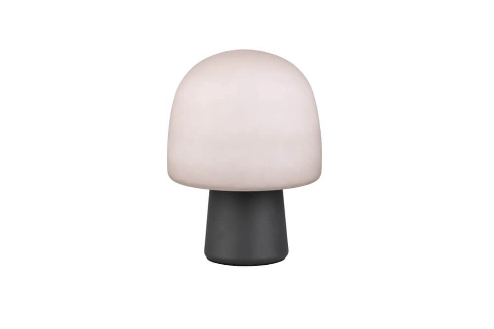 Mushroom table lamp Steen black with taupe glass Trio 4017807622683