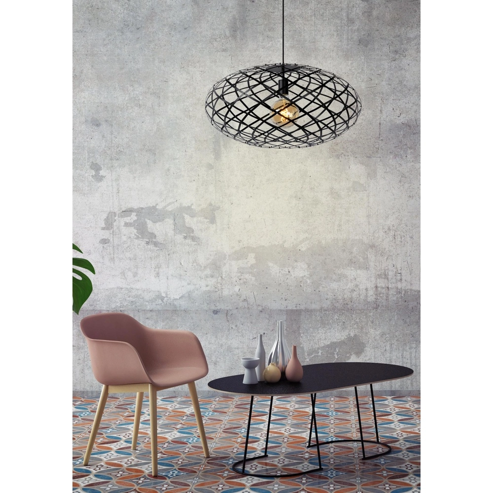 Pendant lamp Wolfram Ø 65cm black Lucide 5411212211019