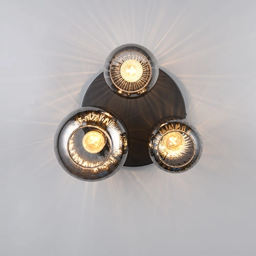 Trendy ceiling lamp Diva with smoke glass Trio 4017807614602