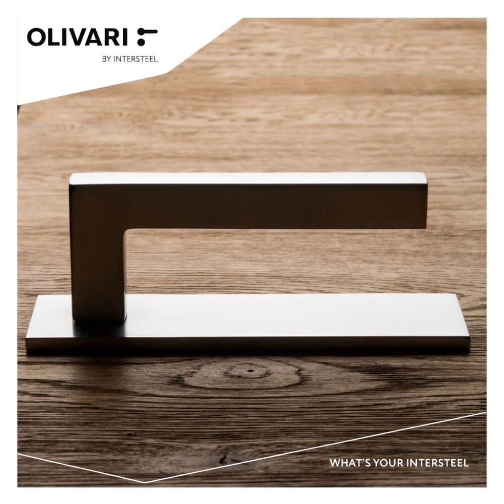 Door handle ABC horizontal shield stainless steel Olivari 8714186545904