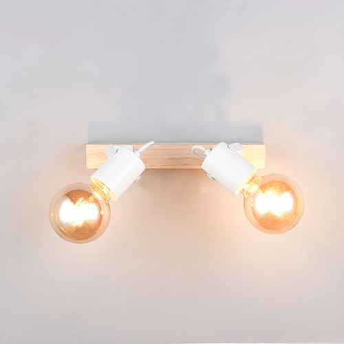 Double ceiling light Lynar white with wood Trio 4017807670745