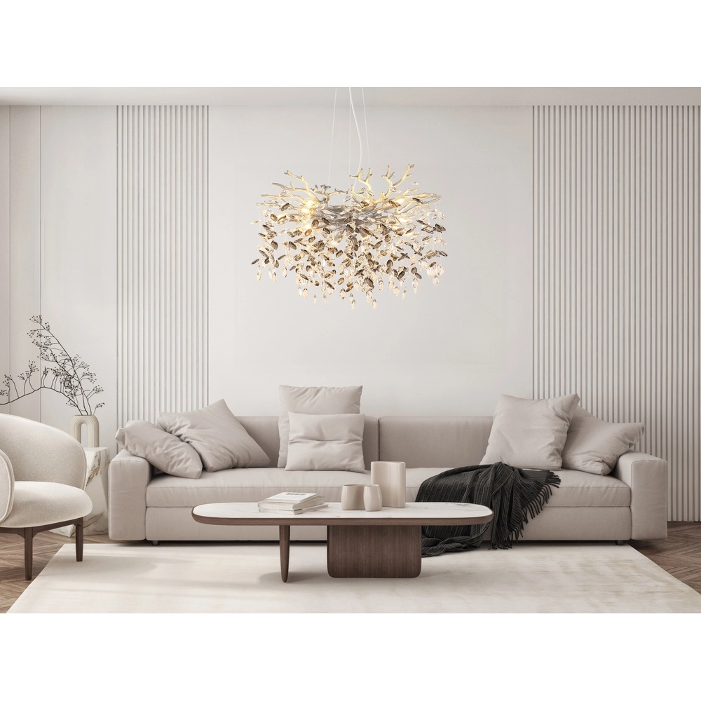 Pendant lamp Queena silver grey Ø 80cm Globo 9007371533671
