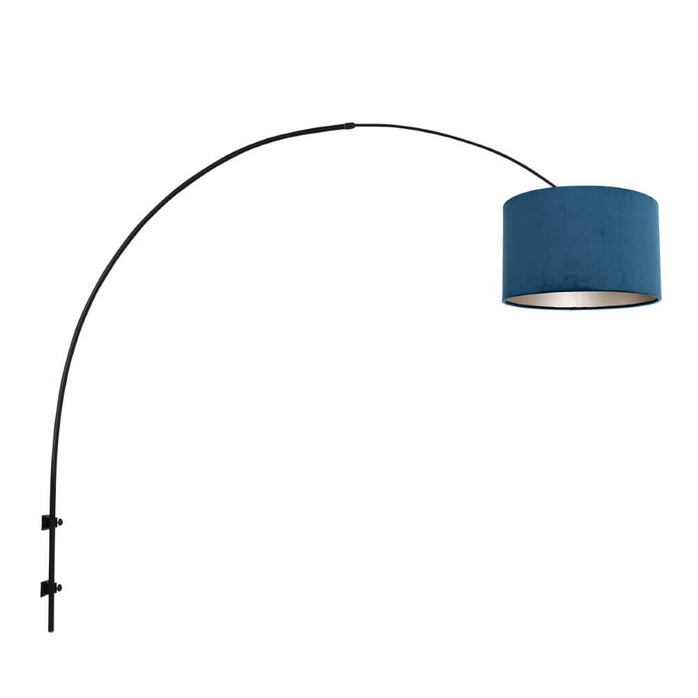 Wall arc lamp Sparkled with blue hood
