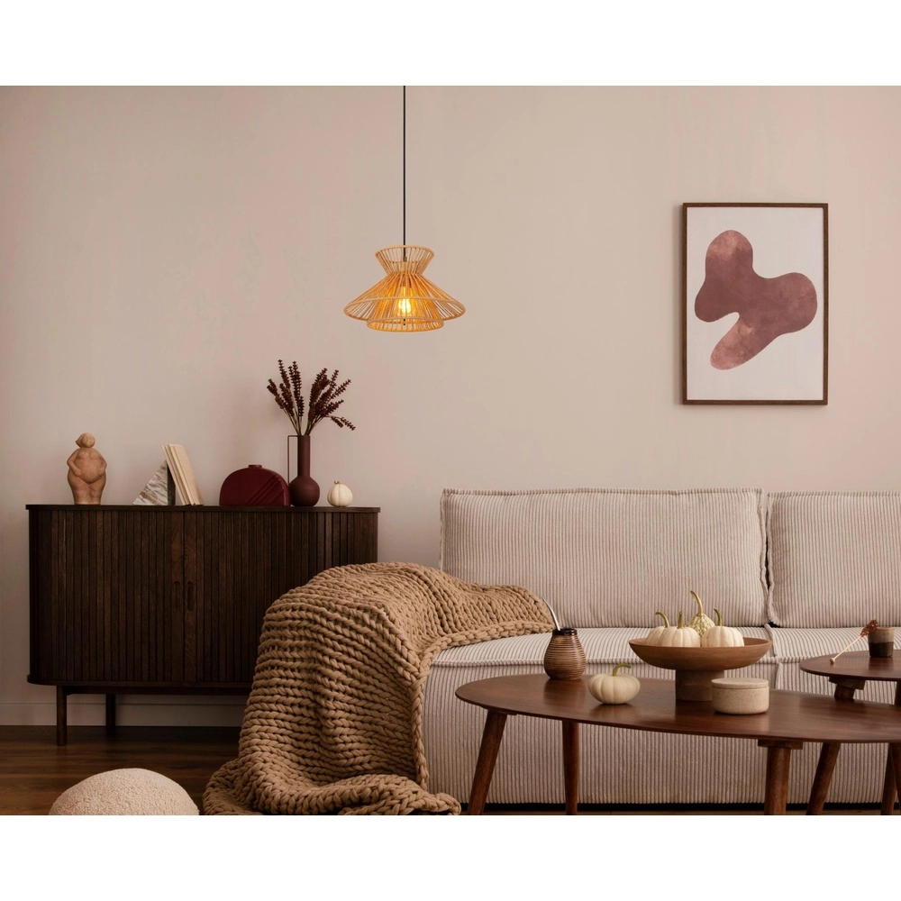 Pendant lamp Tasman Rattan Lucide 5411212106001