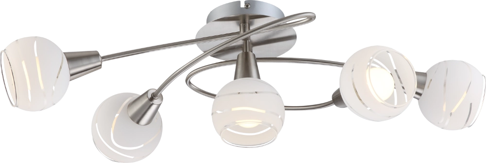 Ceiling lamp Elliott nickel 5-lights Globo 9007371258321