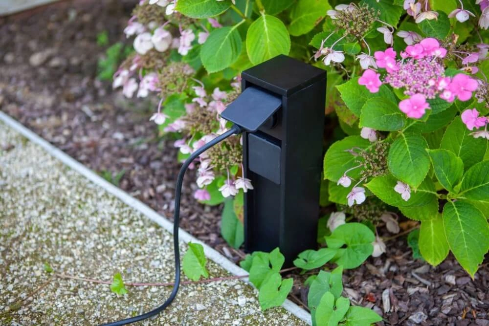 Outdoor socket Mains black type F(NL) Lutec 6939412087405
