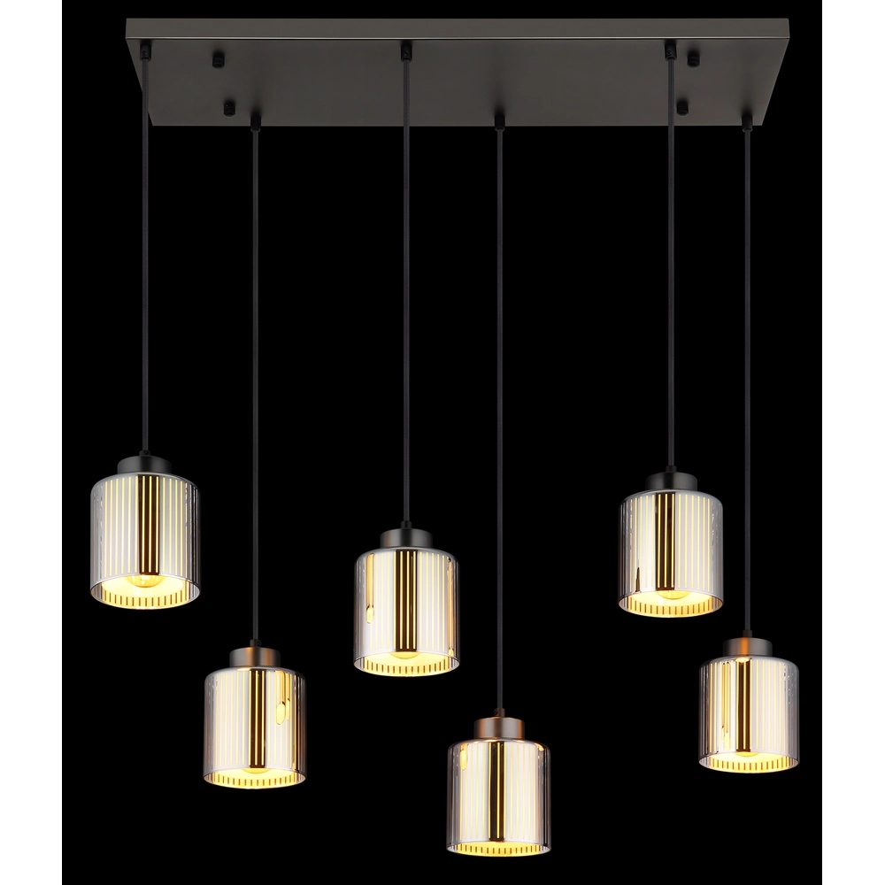 Design pendant lamp Felicia Gunmetal 6-lights Globo 9007371528967