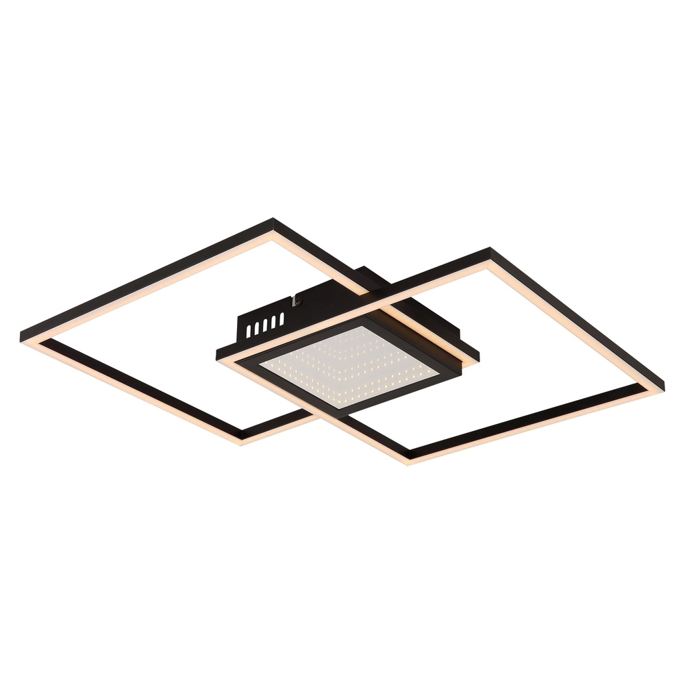 Modern ceiling lamp Saunders black square Globo 9007371475353