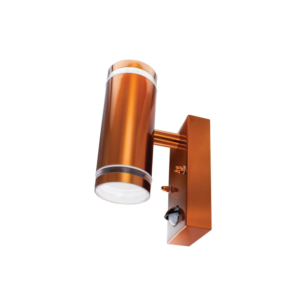 Double wall spotlight with sensor Opden Red copper - 2x GU10 Lyora 5055788285687