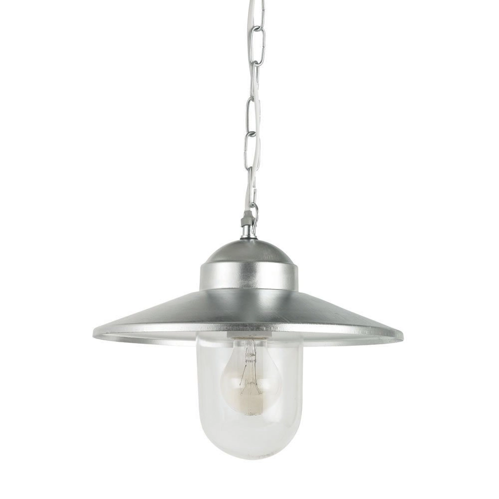Porch pendant light Selva 32cm zinc grey