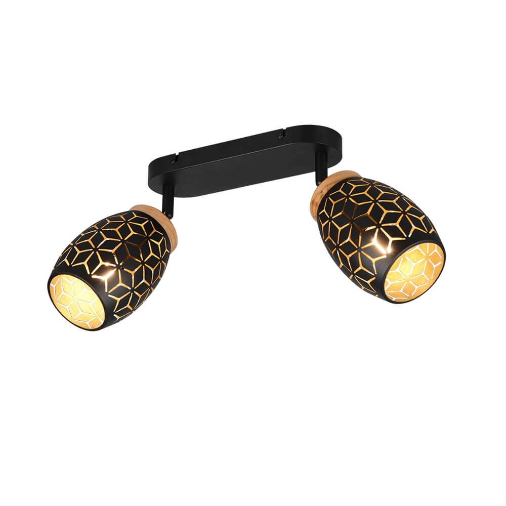 2-light surface-mounted spotlight Bidar black