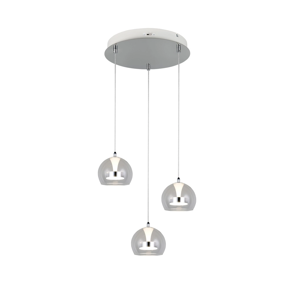 Pendant lamp Flynt 3-light chrome Trio 4017807671001